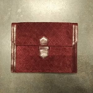 YSL oxblood clutch